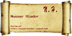 Nusser Hiador névjegykártya